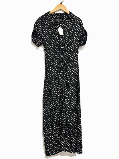 Madewell Button-Front Midi Shirtdress in Floral True Black - 00