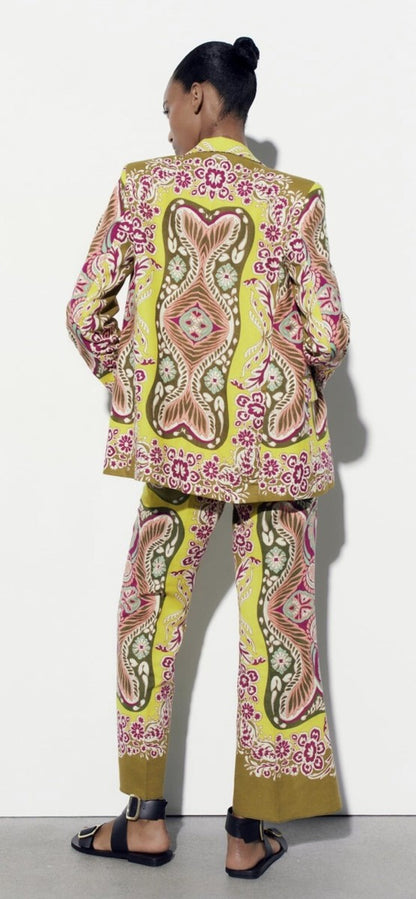 Zara Colorful Printed Pants - Small