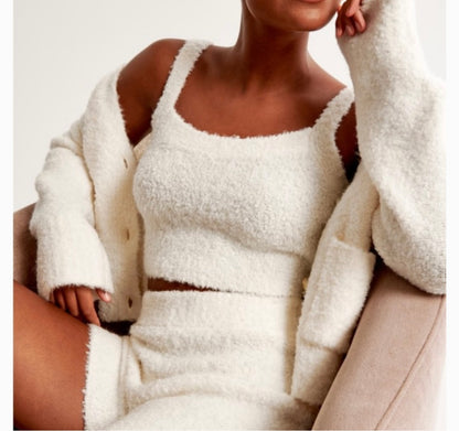 Abercrombie & Fitch Cream Tank and Short Set - Medium