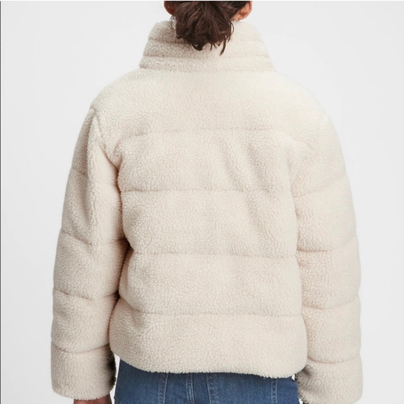 Gap Cream Sherpa Puff Jacket - Small