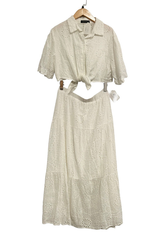 Jasmine White Eyelet Skirt Set - L/XL