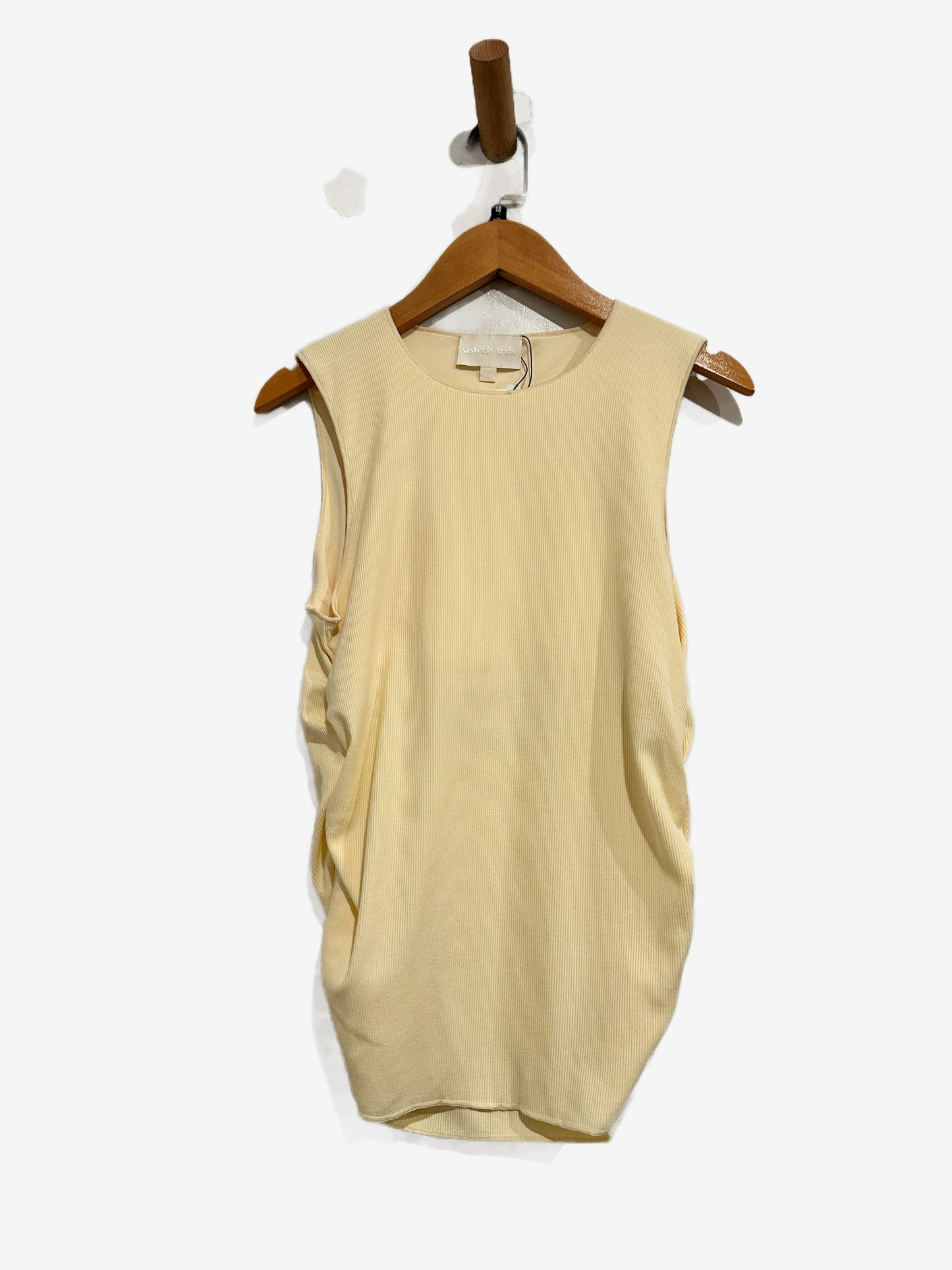 Sisterly Tribe Ribbed Modal Tank Top in Lemonade - Medium
