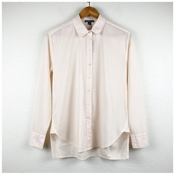 James Perse Cotton Lawn Boyfriend Shirt in Light Pink Size 0/XS