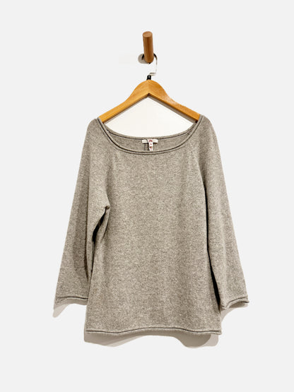 Joie Cashmere Gray Rolled Hem Sweater - Large