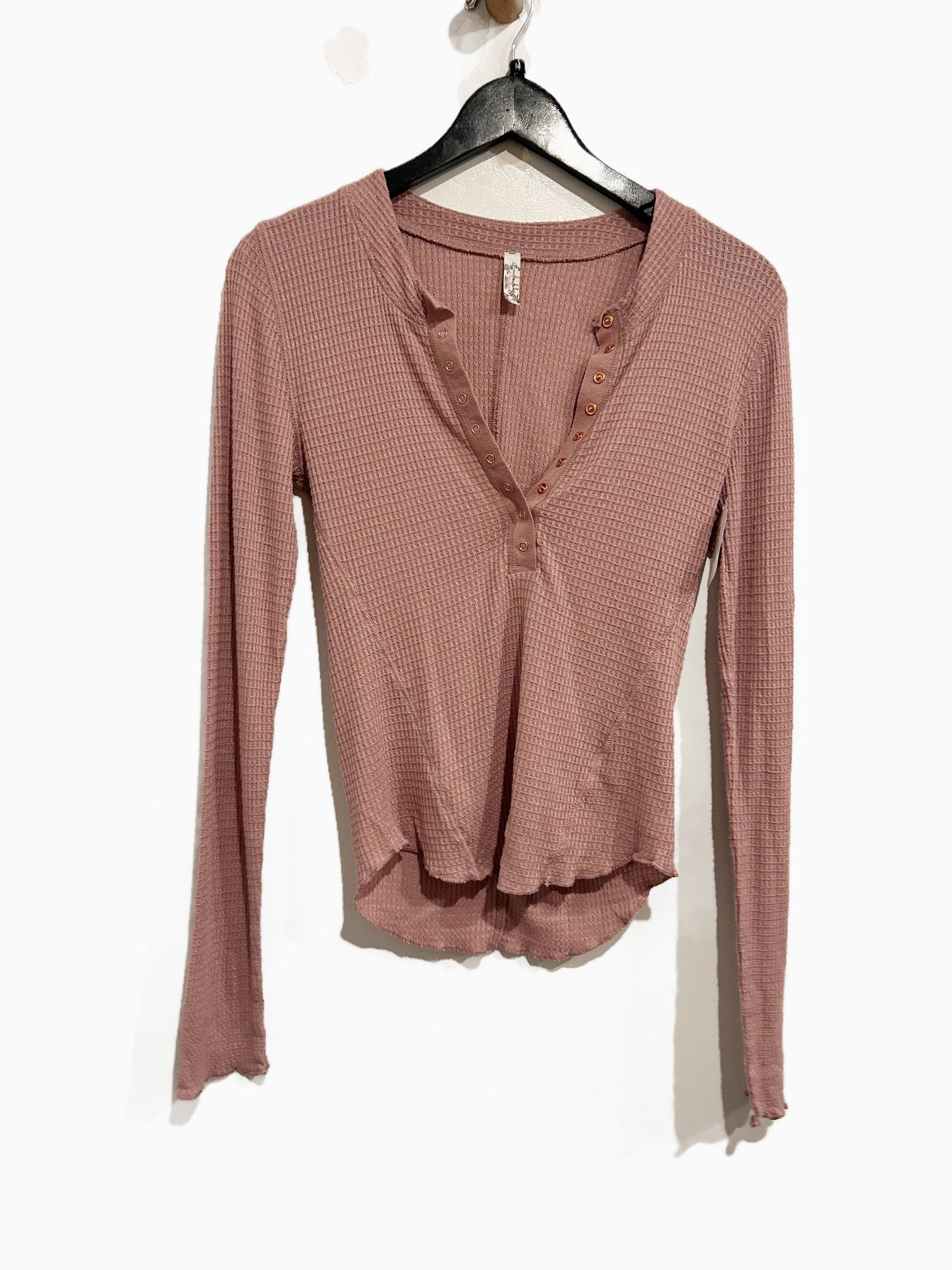Free People One Of The Girls Henley in Mauve Swoon - Medium
