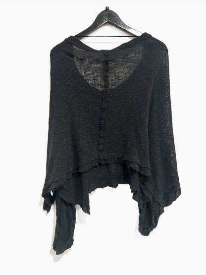 Free People Island Girl Hacci Tee in Black - Small