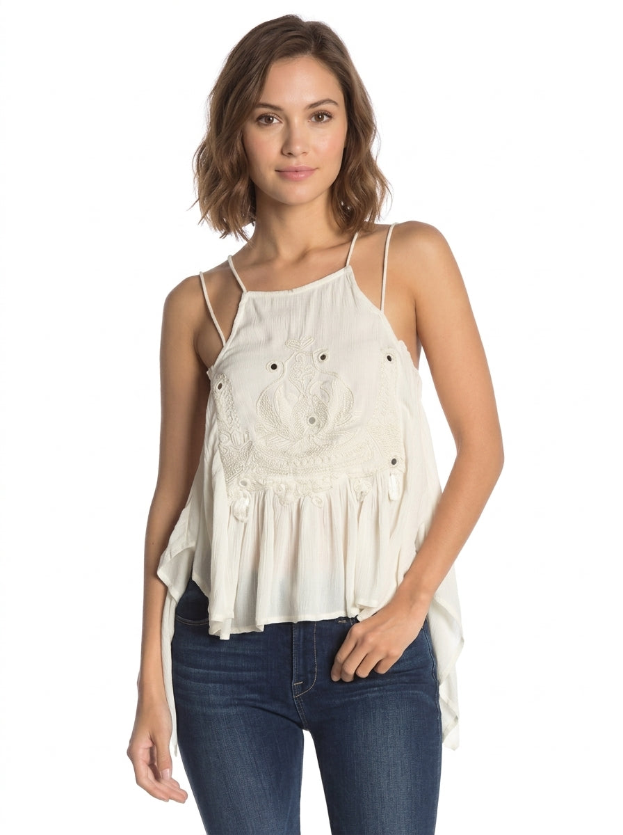 Raga NWT The Dreamer Embroidered Cami Top in White - XS