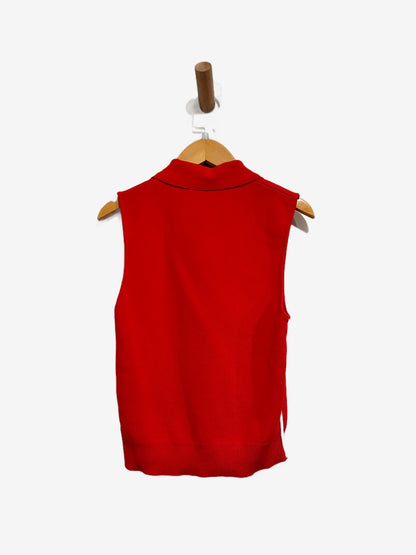 NWT Zara Red Side Piping Knit Polo - Small