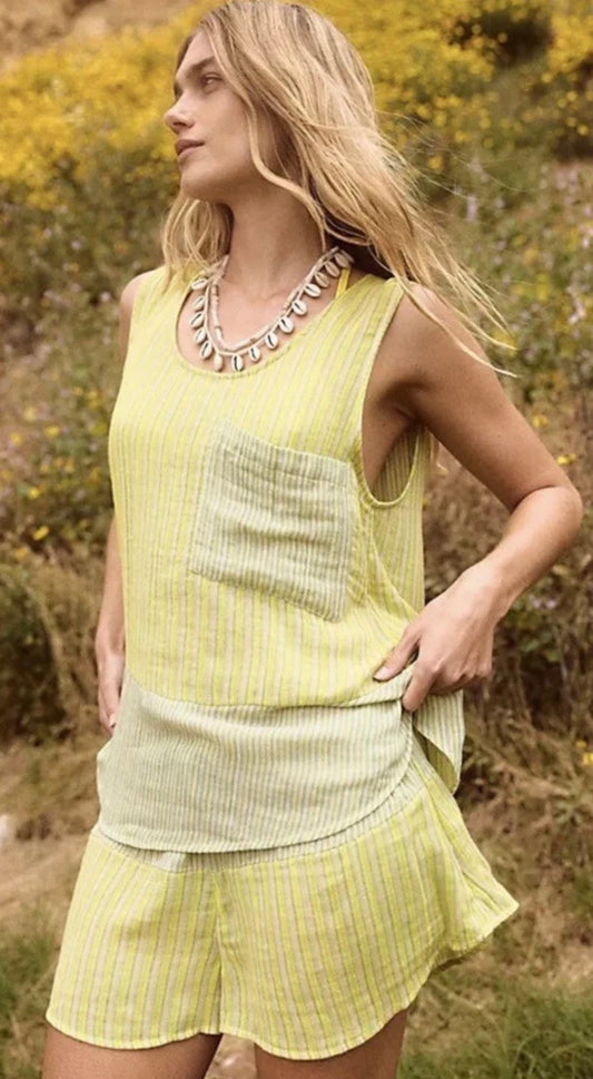 Free People Annabelle Set in Lime Green Combo - Medium