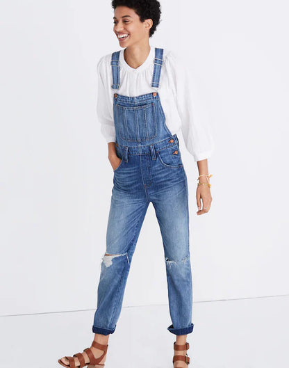 Madewell Straight-Leg Overalls in Bernard Wash - XS