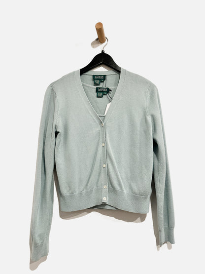 Ralph Lauren Blue Silk/Cashmere Cardigan and Tank Set- Medium