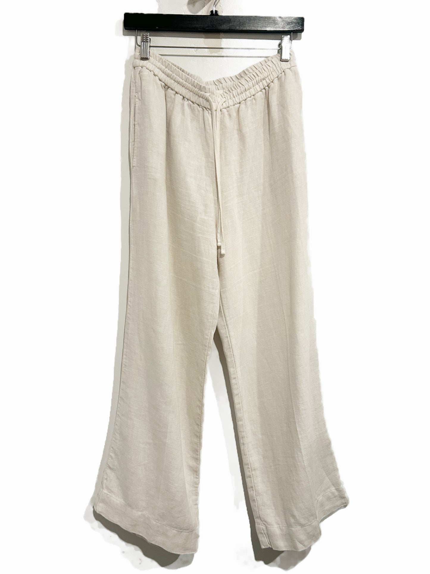 Velvet By Graham & Spencer Gwyneth Heavy Linen Pant in Bisque - Small