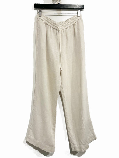 Velvet By Graham & Spencer Gwyneth Heavy Linen Pant in Bisque - Small