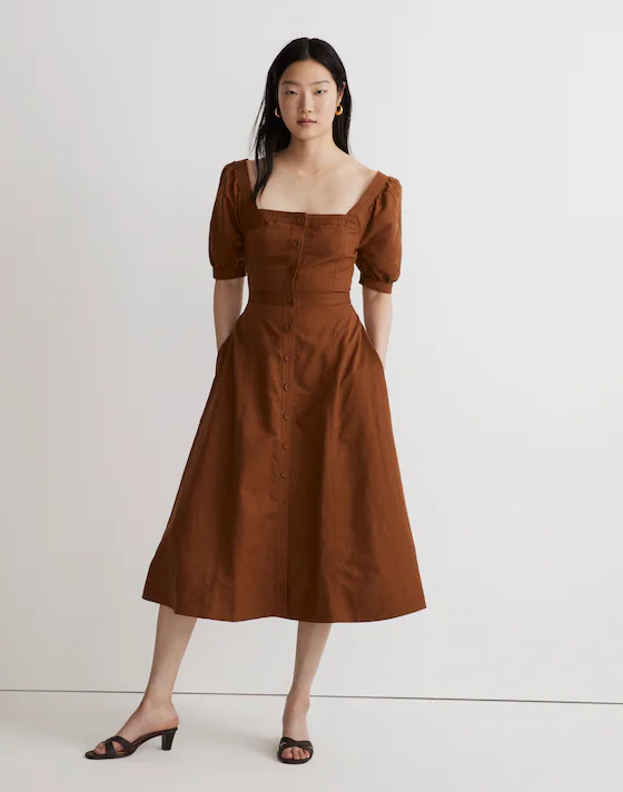 Madewell Brown Button Dress - 4