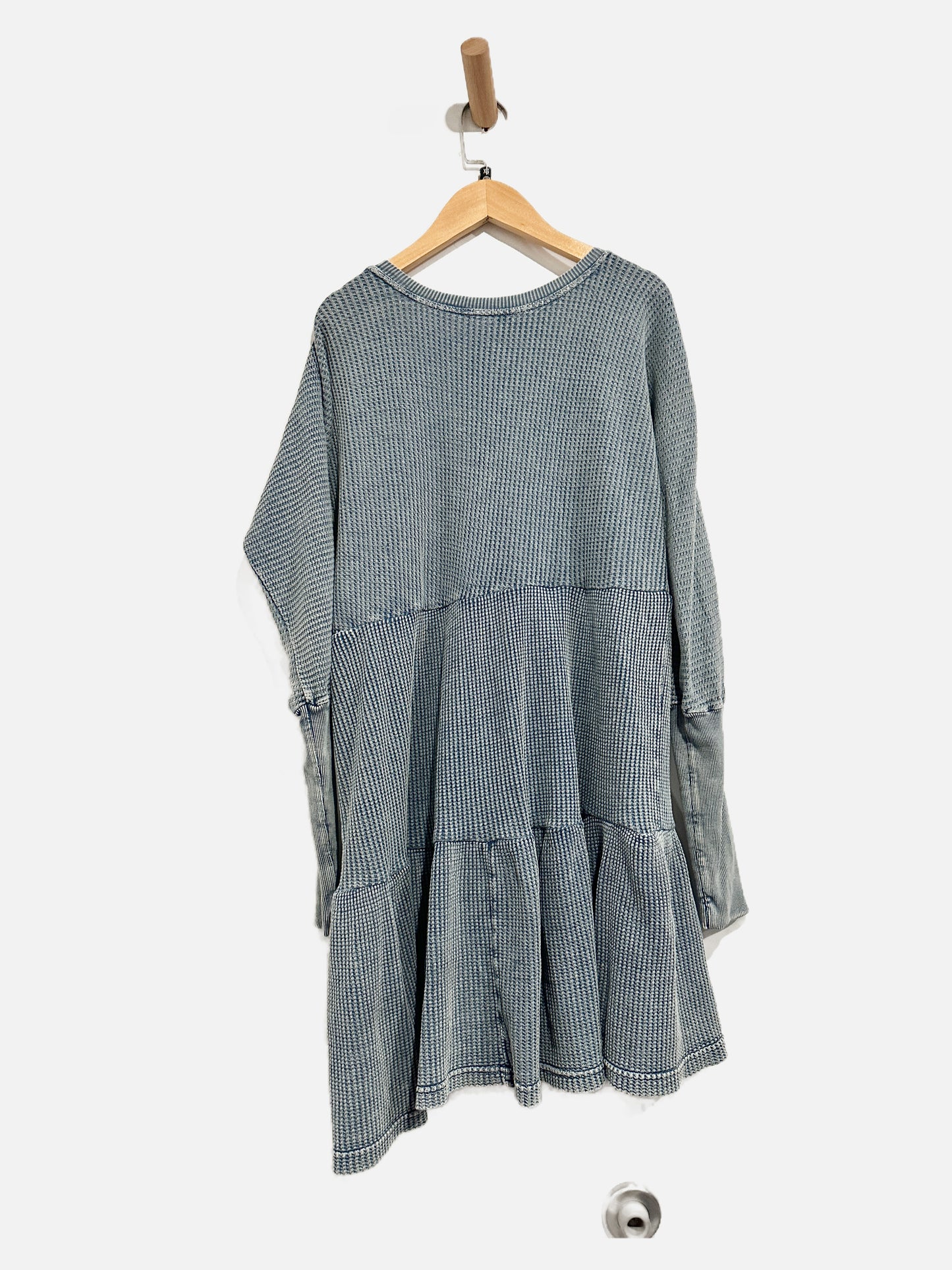 Free People Blue Waffle Knit Dress - XS