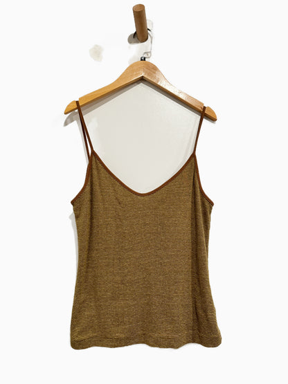 Re/Done Brown & Mustard Striped Tank Top - Medium