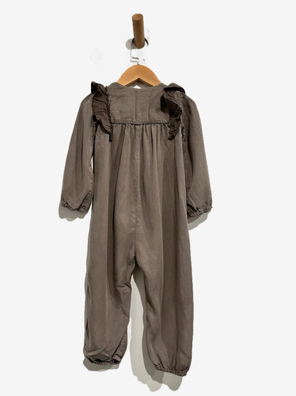 Zara Baby Grey Ruffle Onesie - 2-3
