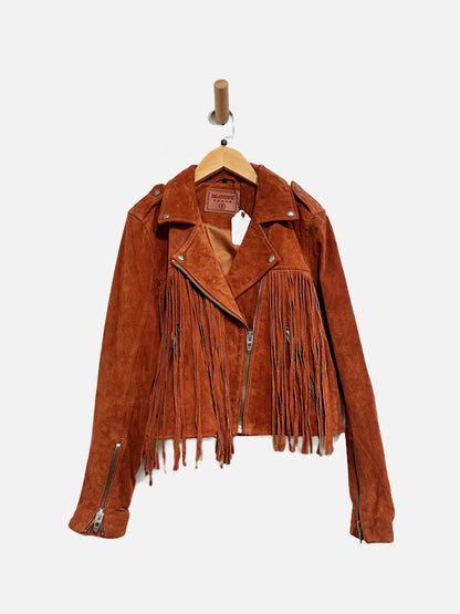 Blank NYC Brown Suede Fringe Jacket - Small