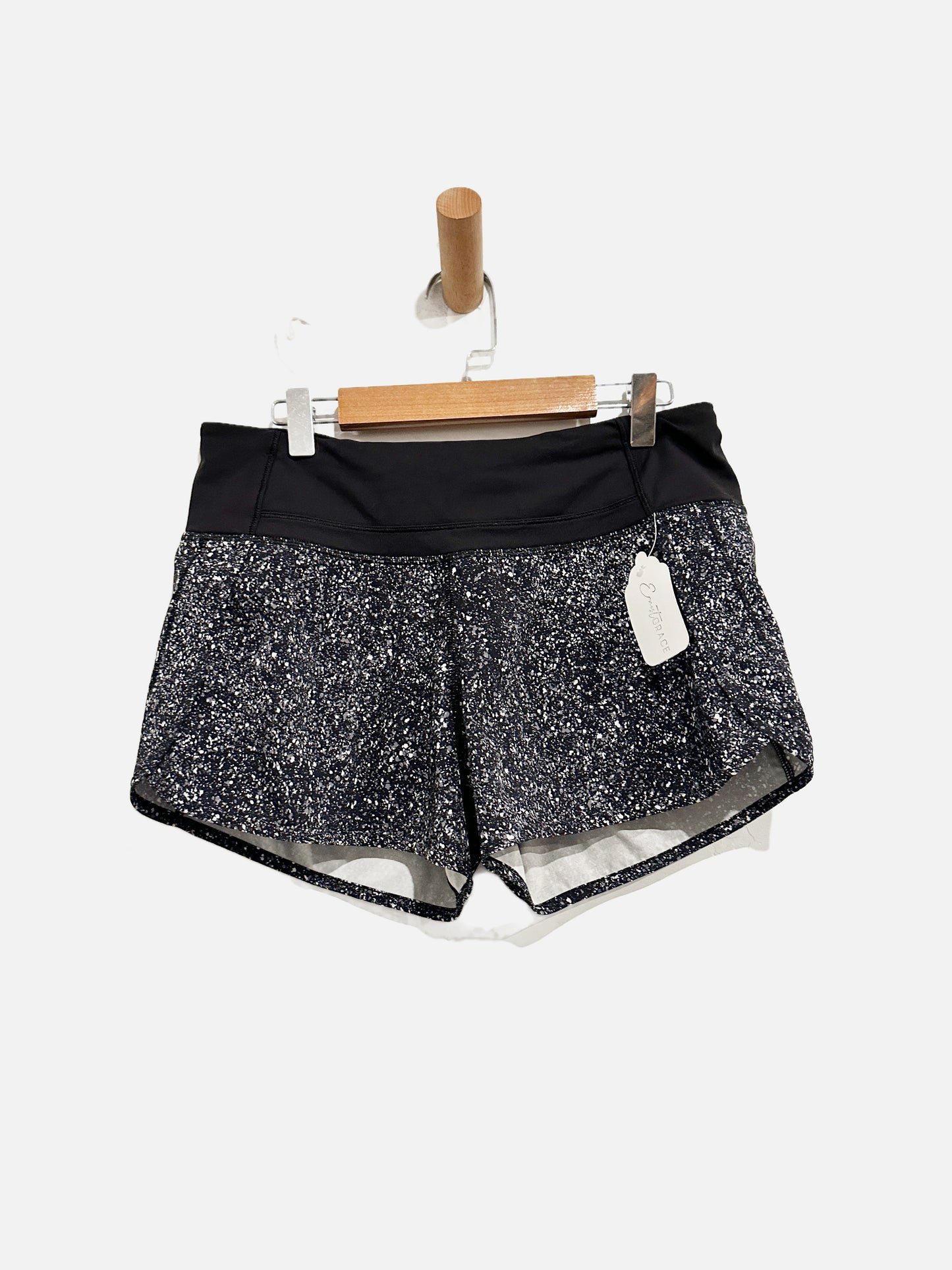 Lululemon Run Speed Black Speckled Shorts - 4