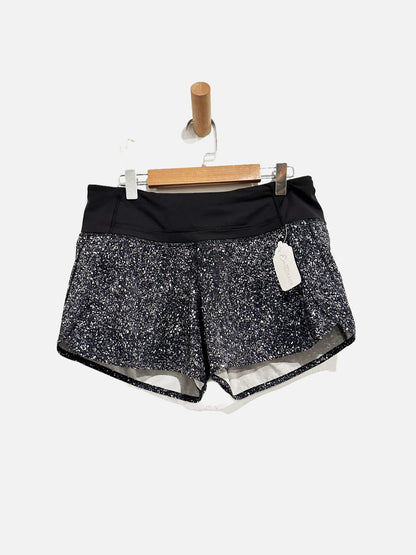 Lululemon Run Speed Black Speckled Shorts - 4