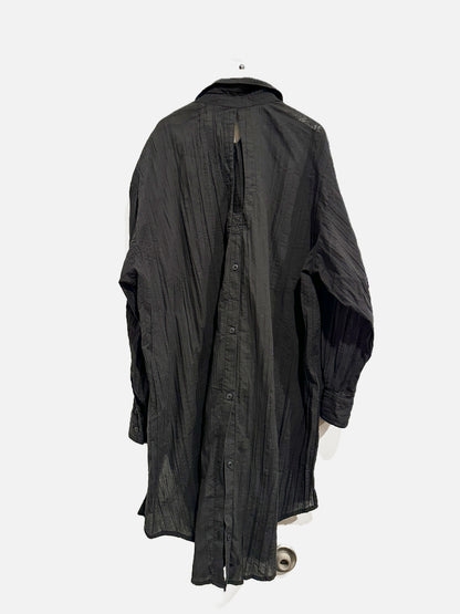 Urban Outfitters Black Long Sleeve Crinkle Dress - Medium