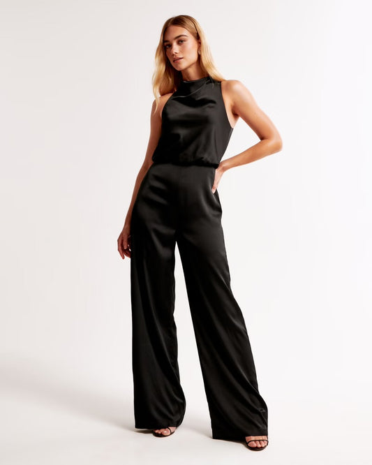 Abercrombie & Fitch NWT Black Silky Jumpsuit - Small