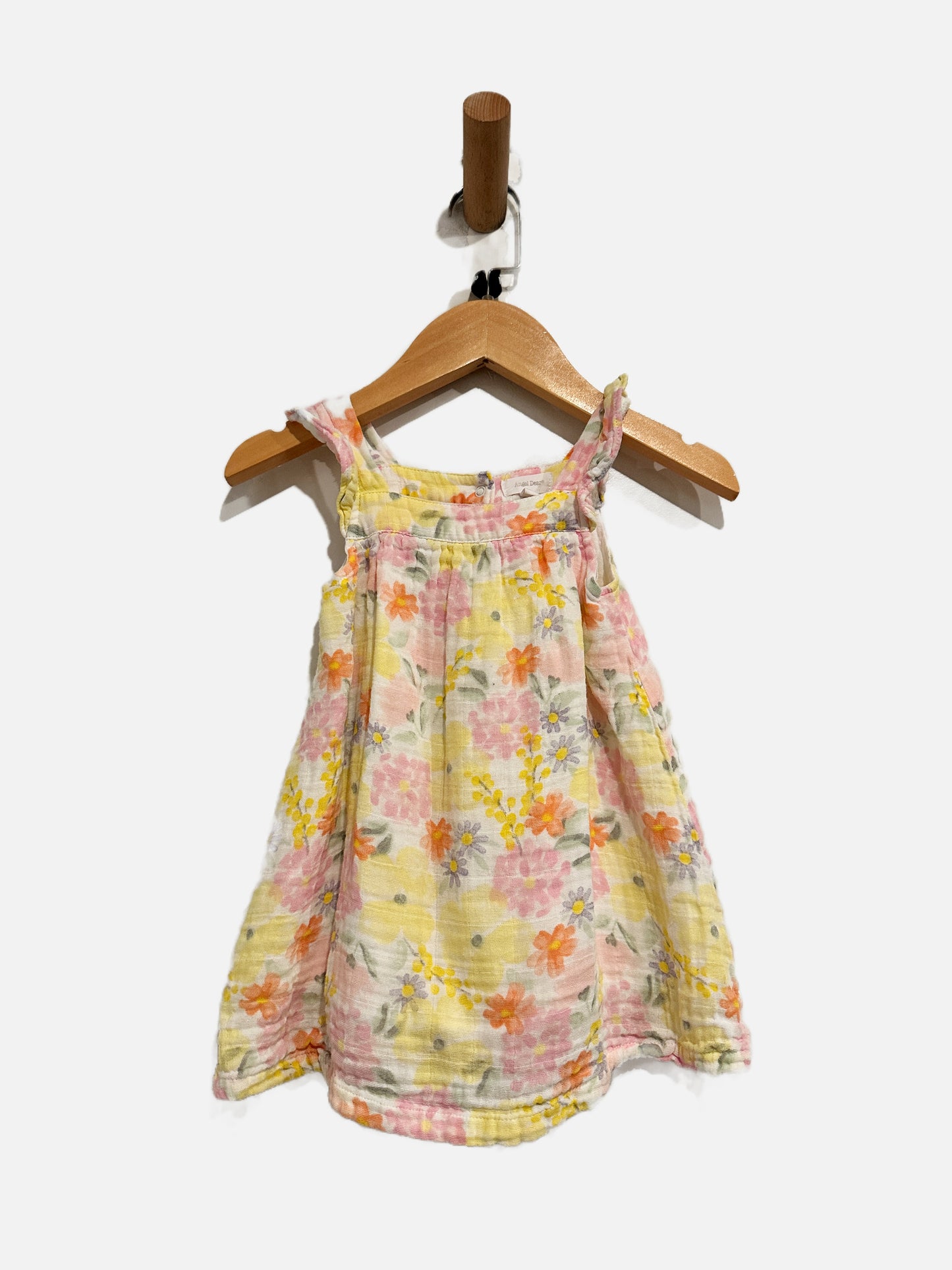 Angel Dear Pink/Yellow Floral Dress - 12- 18mo