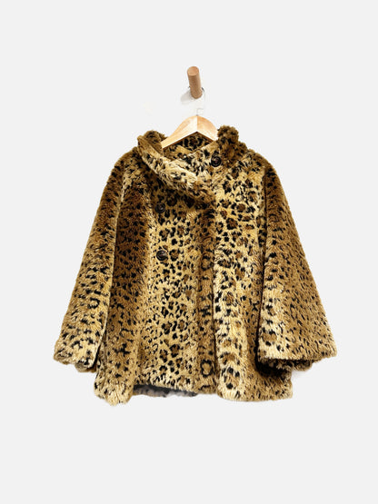 Free People Leopard Faux Fur Coat - Small