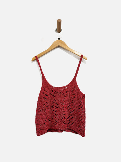 Free People Pink Cable Knit Tank