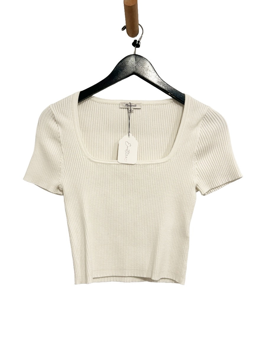 Madewell Square-Neck Crop Sweater Tee in Simply White - Medium