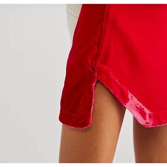 Free People Pink Velvet Annalise Mini Skirt Size 10