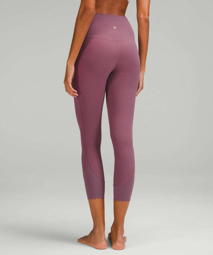 Lululemon Align Scalloped Hem High-Rise Crop 23" in Vintage Plum - 12