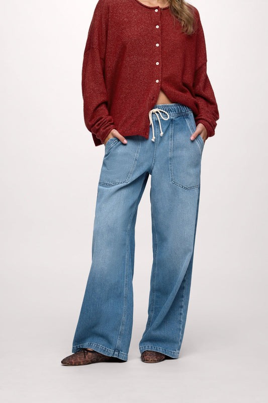 Nuuds Pull-On Denim Pants in Athens - Medium