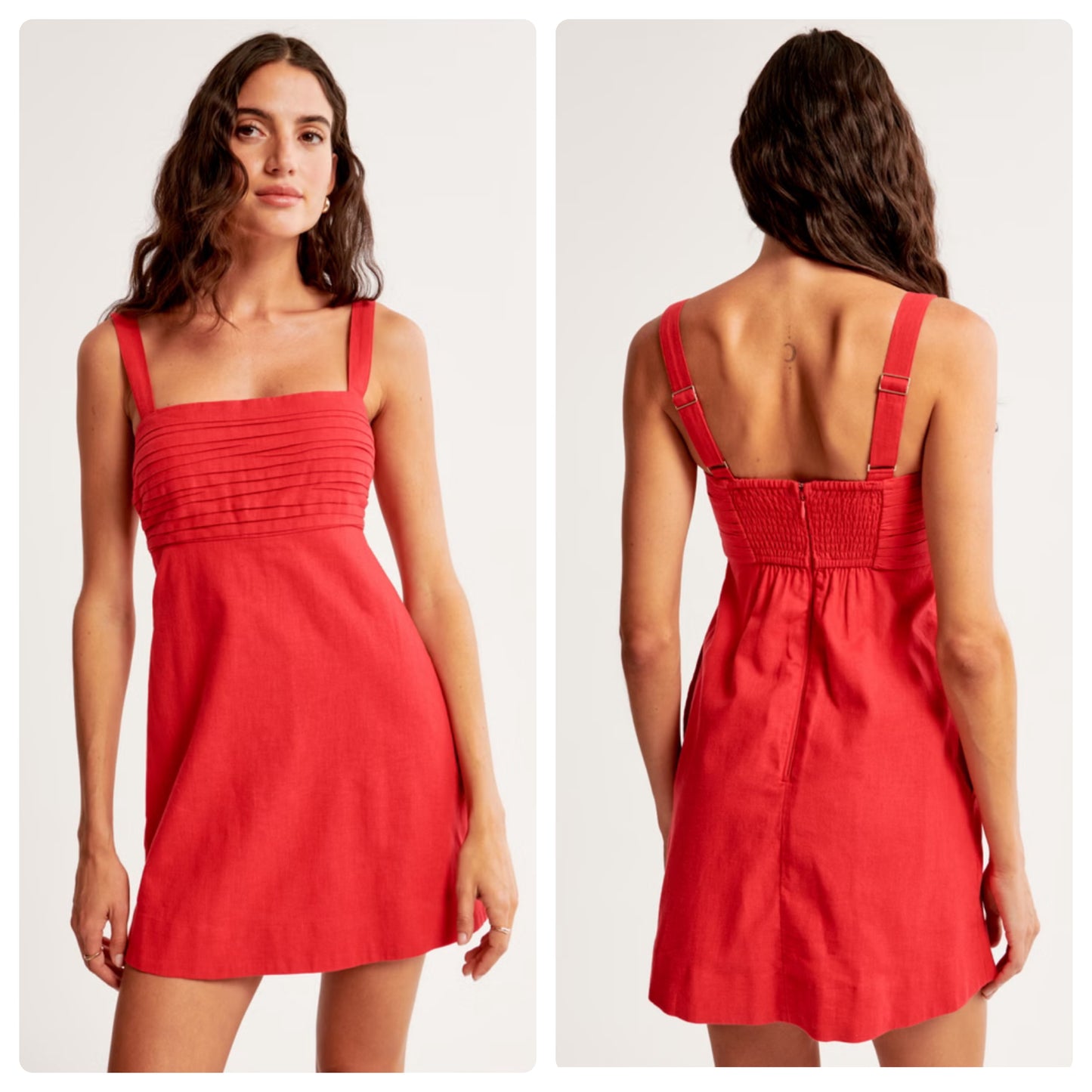 Abercrombie & Fitch Emerson Red Linen Mini Skort Dress - XXS