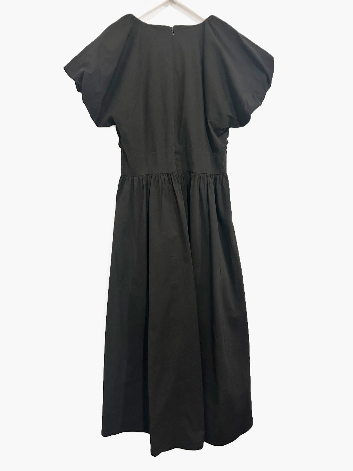 Avec Les Filles Black Puff Sleeve Midi Dress - 10