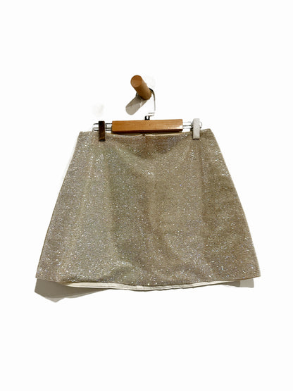 12th Tribe Shira Silver Rhinestone Mini Skirt - XS