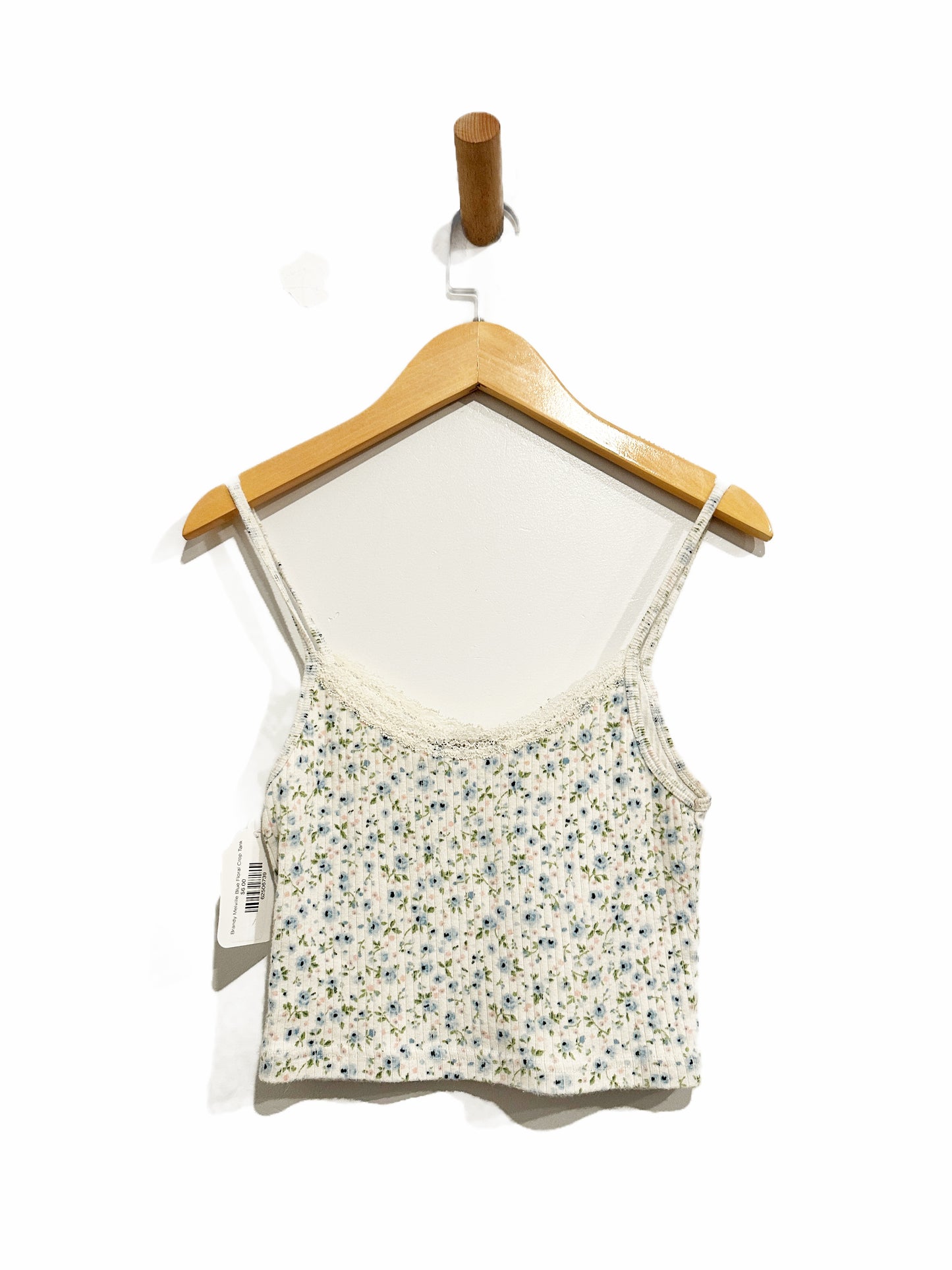 Brandy Melville Blue Floral Cropped Tank - OS