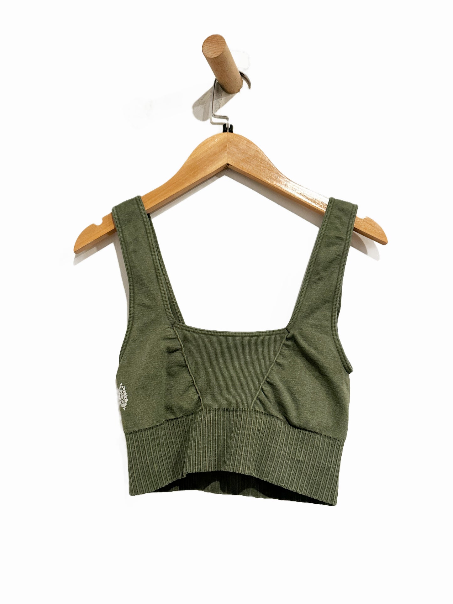 Free People Movement Good Karma Square Neck Bra in Secret Moss - XS/S