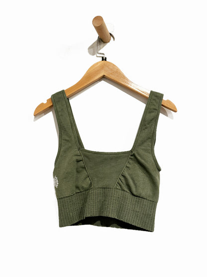 Free People Movement Good Karma Square Neck Bra in Secret Moss - XS/S