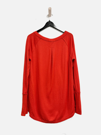 Free People Snowy Thermal Coral Long Sleeve Knit Top- Medium