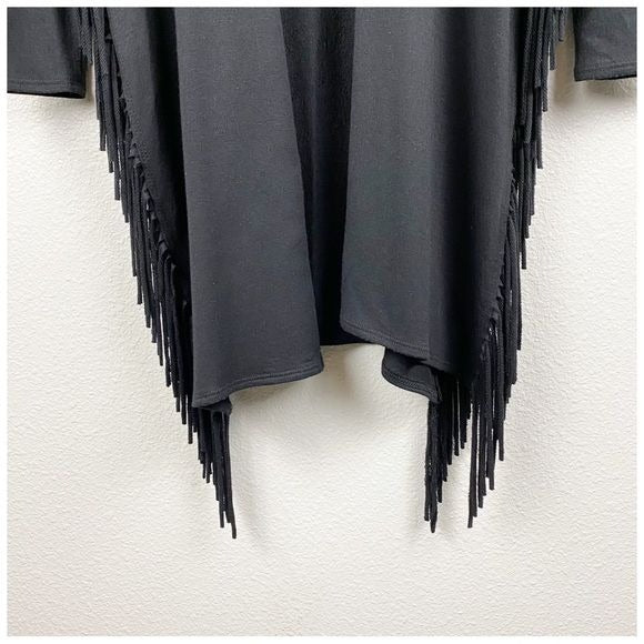 Riller and Fount Black Fringe Duster Size 3/Large