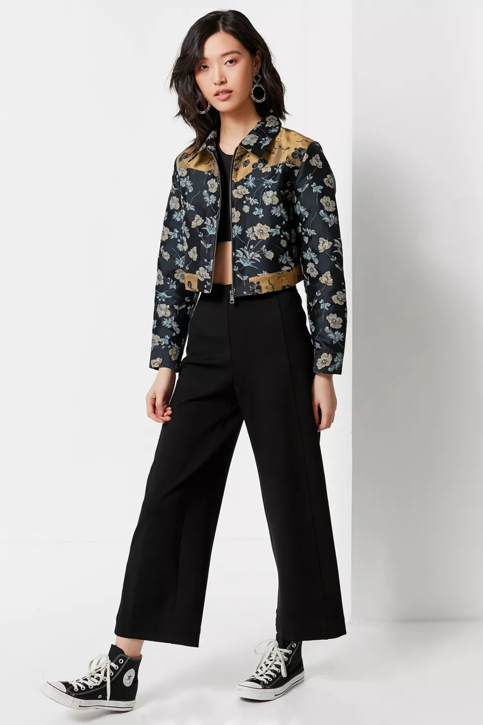 Urban Outfitters Western Colorblock Floral Gas Jacket - Medium