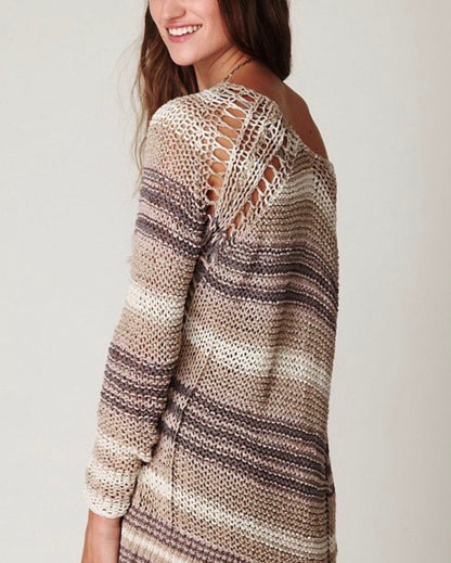 Free People Desert Moon Striped Sweater - Large