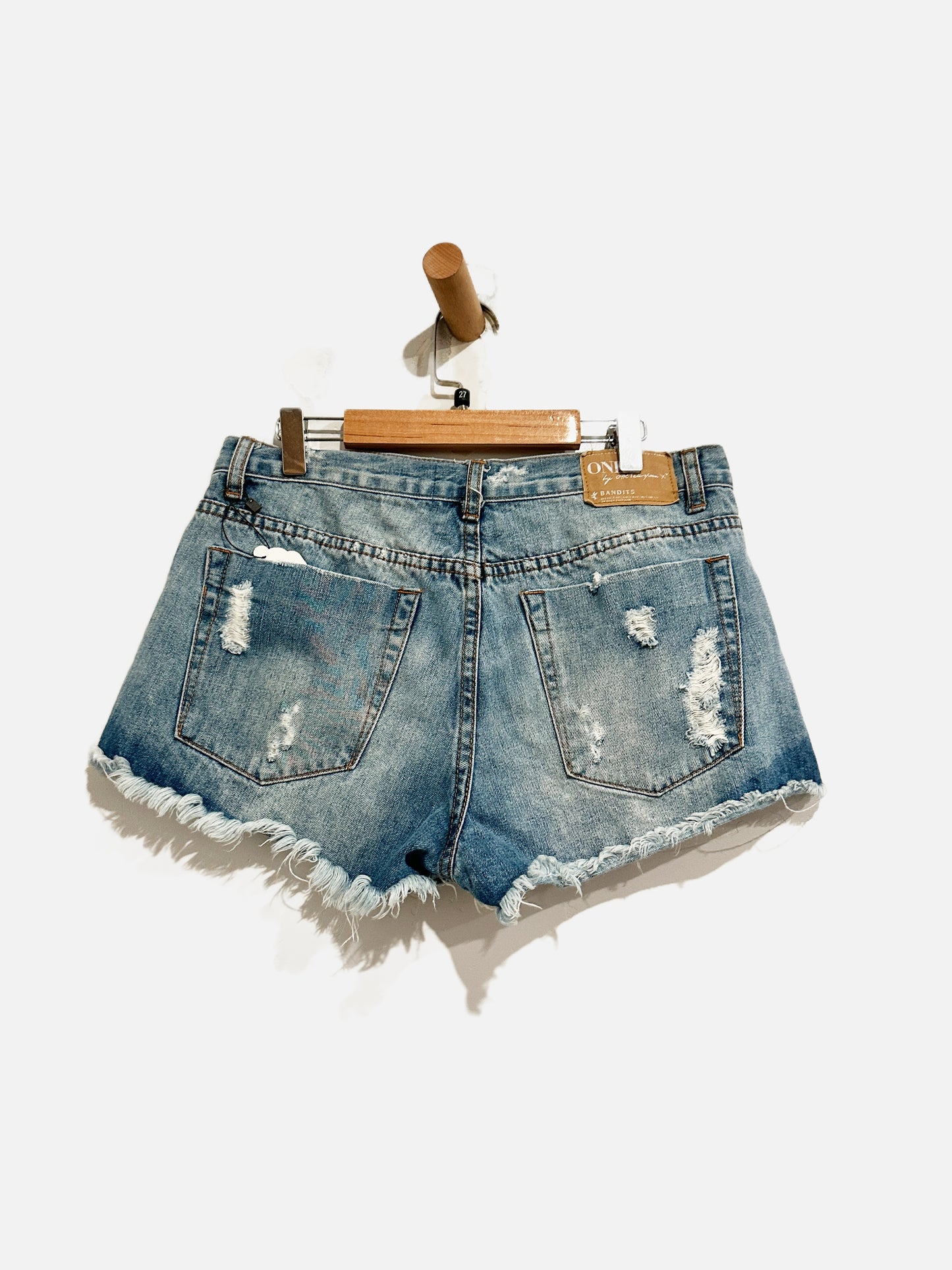 One Teaspoon Distressed Denim Shorts - 27