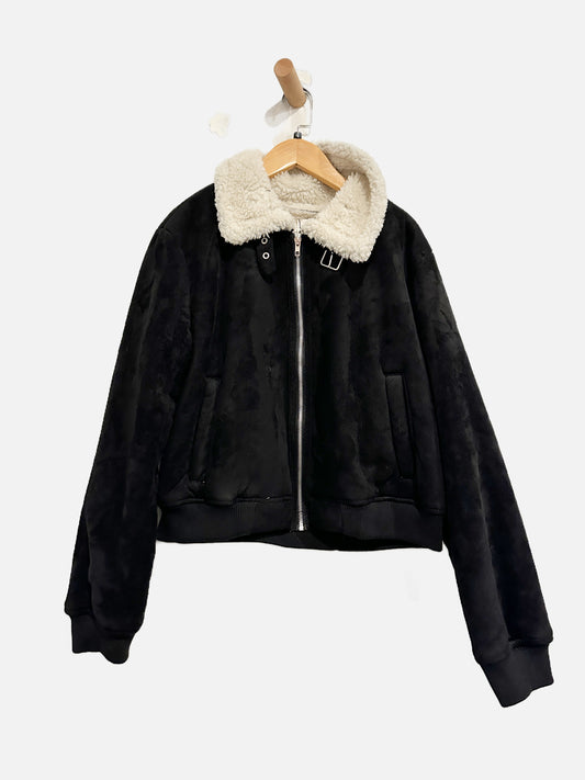 Active USA NWT Black Faux Suede Bomber - Large