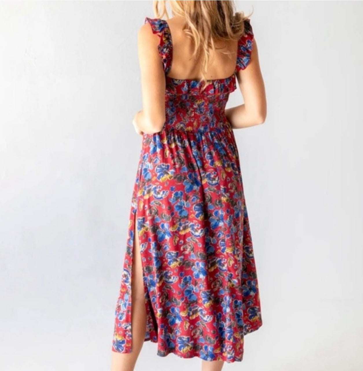 Natural Life Megan Smocked Midi Dress - Medium