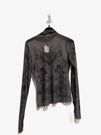 AFRM Zadie Mesh Turtleneck in Noir Tarot Card - Large