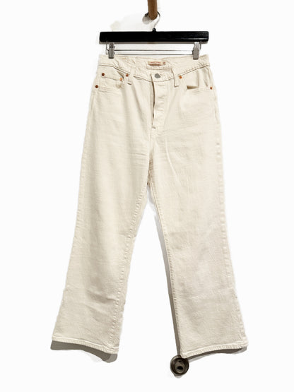 Levi’s Cream Ribcage Crop Boot Jeans in Natural Order - 29