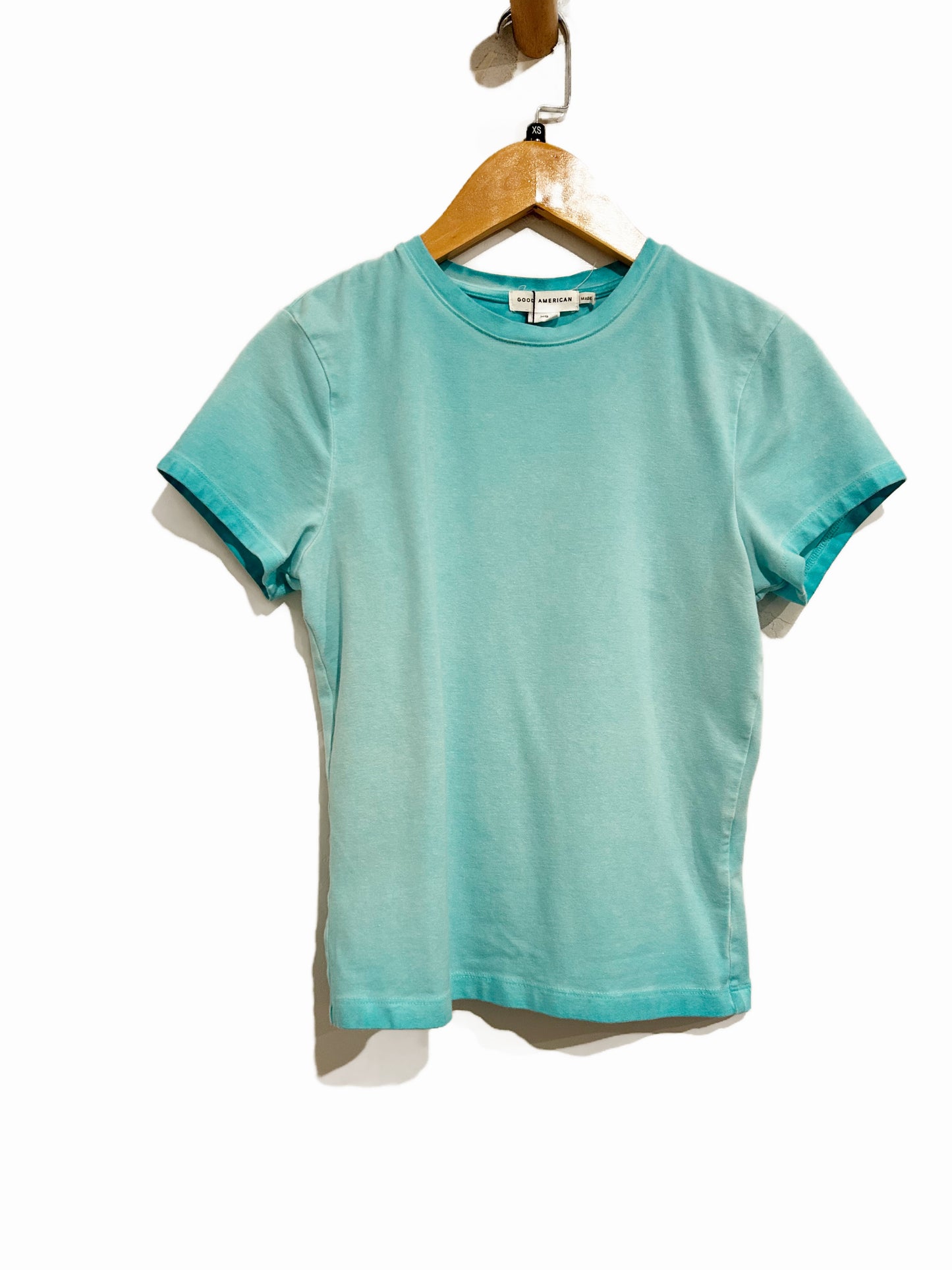 Good American Blue Super Stretch Baby Tee - XS
