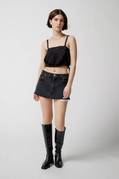Urban Outfitters Tuli Satin Bubble Cropped Tank Top - Small